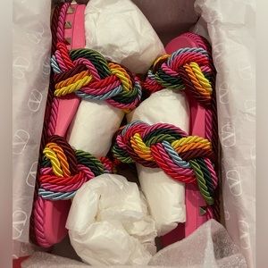 Valentino Garavani Rockstud Braided Leather Sandals